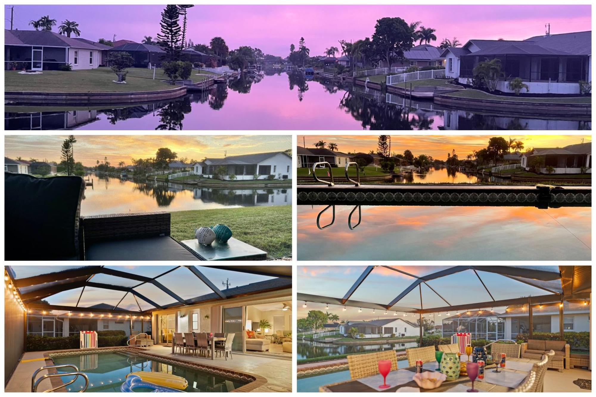 Serenity Waterfront Villa With King Suite, Private Pool, Great Lanai Enclosure And Long Water Views เคปคอรัล ภายนอก รูปภาพ